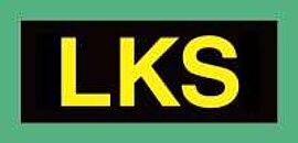 Logo des Unternehmens LKS, Farben: Grün, Schwarz, Gelb