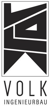 Logo des Unternehmens VOLK Ingenieurbau, Farben: Schwarz und Weiß