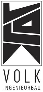 Logo des Unternehmens VOLK Ingenieurbau, Farben: Schwarz und Weiß