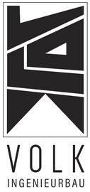 Logo des Unternehmens VOLK Ingenieurbau, Farben: Schwarz und Weiß