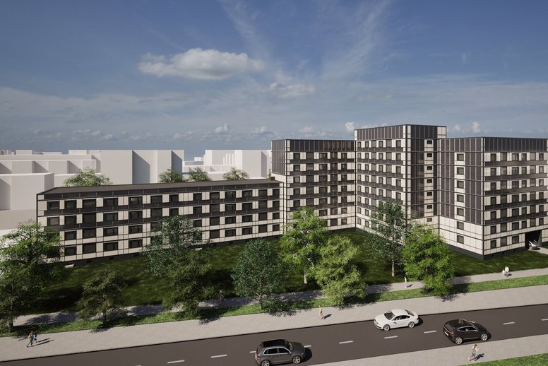 Darstellung eines Wohnquartiers nach der Sanierung