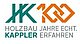 Logo des Unternehmens Holzbau Kappler, 100 Jahre echt. Erfahren