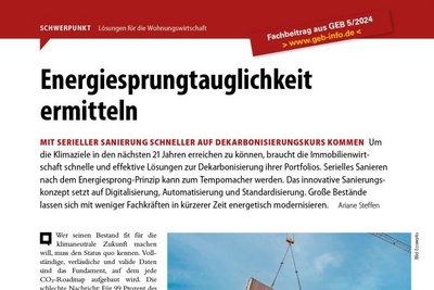 Ausschnitt aus dem Fachbeitrag "Energiesprungtauglichkeit ermitteln" aus GEB 5/2024