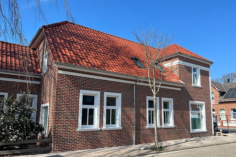 Haus mit Schrägdach