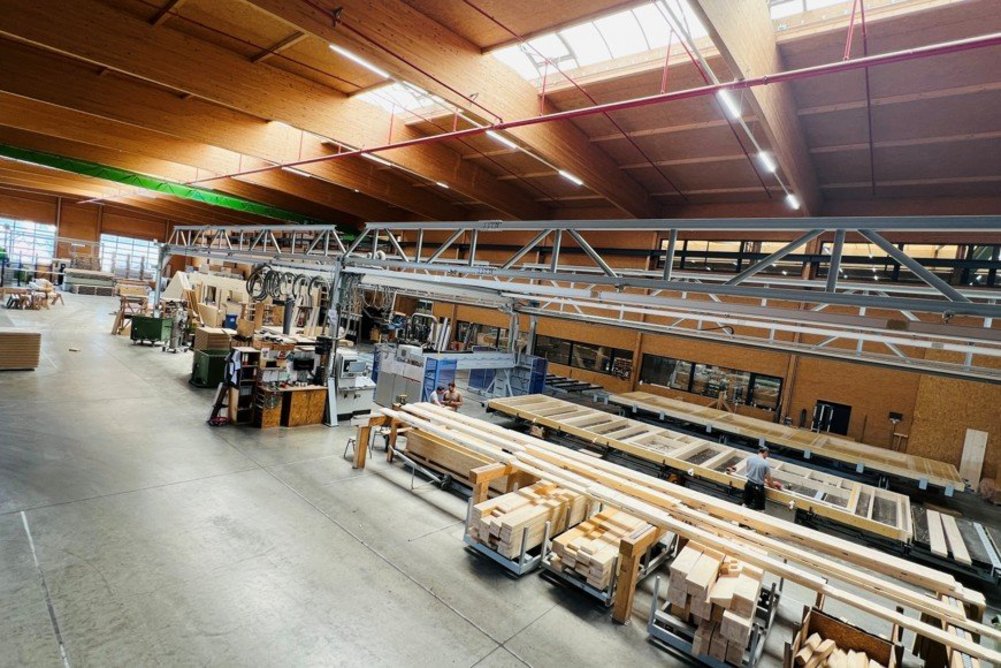 Produktionshalle für Holz