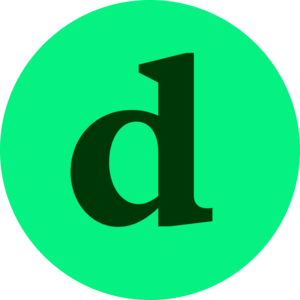Logo des Unternehmens dcarbonize, kleiner Buchstabe d auf leuchtend grünem Hintergrund (Kreis)