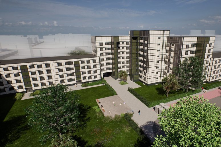 Darstellung eines Wohnquartiers (Blick von oben)