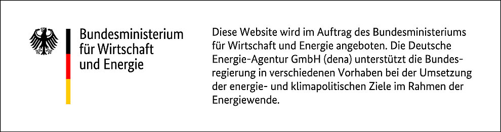 Logo und Disclaimer des Bundesministeriums für Wirtschaft und Energie