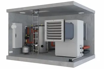 Darstellung einer Hybridheizzentrale auf Wärmepumpenbasis