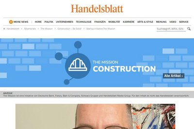 Ausschnitt aus dem Handelsblatt, Portrait-Foto und Text